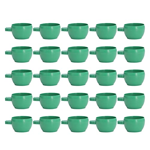 25 Stück Vogel-Mini-Kunststoff-Futterspender, Vogel-Papageien-Futterbecher, Kleiner Papageien-Wassernapf, Käfig, Sandbecher-Futterhalter, Kleiner Papageien-Futterwassernapf (L) von ChengyuWei