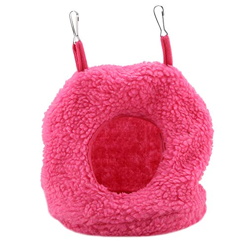 Berber Fleece Hängematte, warme Plüsch -Schwung -Betthöhle für Vögel, weiches gemütliches Hängevogelhaus mit 2 Haken, stilvolles Dekor für Sittiche Cockatiels Lovebird (Rose Red) von ChengyuWei