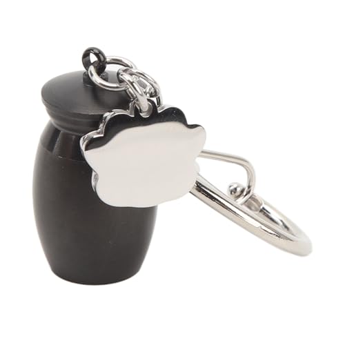 ChengyuWei Edelstahl Urnen Schlüssel Bund-Denkmal für Hunde Liebhaber-Tragbarer Druck Asche Halter (Black) von ChengyuWei