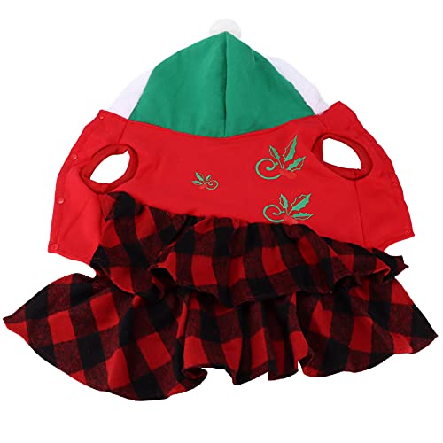 Weihnachtskleid für Hunde, Weihnachtsoutfit für Hunde, Welpenkleid, Feiertagsoutfits für kleine Haustiere, warme Winterkleidung, Weihnachtskostüm für Hunde und Katzen (S) von ChengyuWei