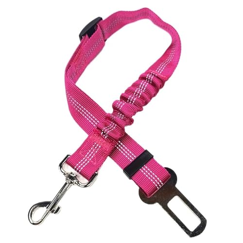 Autositzgurt Haustier Verstellbar Katze Hund Autositz Fahrzeug Hundegeschirr Le&ad Clip Sicherheitshebel Traktion(Pink) von Chenhj