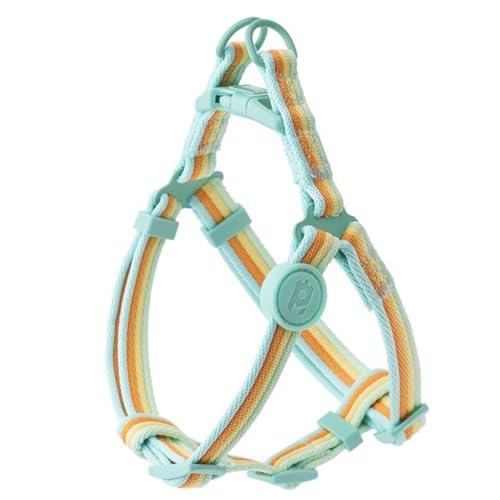 Schillerndes Hundehalsband In Blockfarben Und Bequemes Hundegeschirr, Weste, Haustierleine for Kleine Und Mittelgroße Hunde(Green Harness,L) von Chenhj