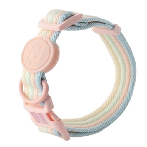 Schillerndes Hundehalsband In Blockfarben Und Bequemes Hundegeschirr, Weste, Haustierleine for Kleine Und Mittelgroße Hunde(Pink Collar,L) von Chenhj
