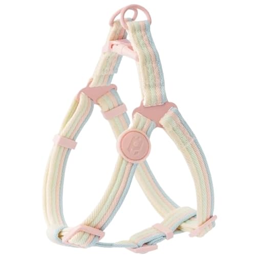 Schillerndes Hundehalsband In Blockfarben Und Bequemes Hundegeschirr, Weste, Haustierleine for Kleine Und Mittelgroße Hunde(Pink Harness,L) von Chenhj