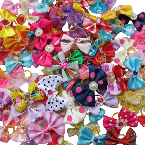 Chenkou Craft Hundehaar-Schleifen mit Gummiband und Strass, verschiedene Farben, verschiedene Muster, Hunde-Accessoires, 20 Stück Chenkou Craft Hundehaar-Schleifen mit Gummiband und Strass, verschiedene Farben, verschiedene Muster, Hunde-Accessoires, 20 Stück von Chenkou Craft