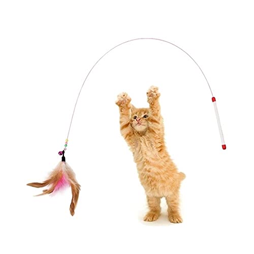 1Pc Cat Interactive Toy-Stock-Feder-Wand mit Kleiner Glocke Mäusekäfig Spielzeug Kunststoff künstliche Bunte Katze Spielzeug Supplies Jumping (Color : Type7) von Chenran