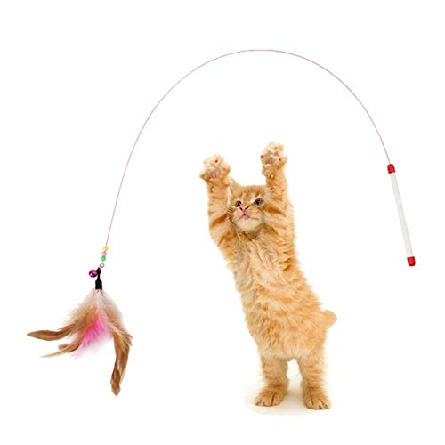 Cat Interactive Toy-Stock-Feder-Wand mit Kleiner Glocke Mäusekäfig Spielzeug Kunststoff künstlicher Bunte Katze Teaser Spielzeug Pet Supplies Jumping (Color : Type7) von Chenran