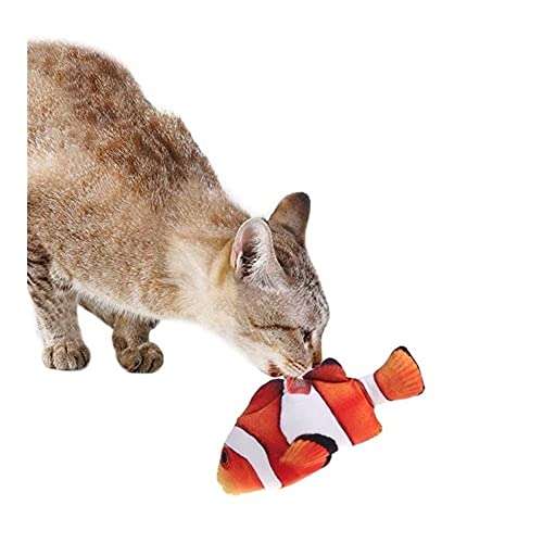 Haustier-Plüsch-3D-Fisch-Form-Katze-Spielzeug Interactive Geschenke Fish Catnip Spielzeug Kuschelkissen Puppe Simulation Fische, Spielzeug for Haustiere Jumping (Color : Clown Fish, Size : 20cm) von Chenran