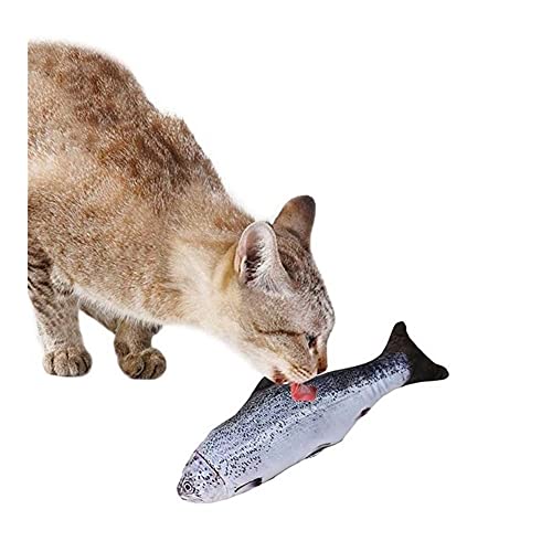 Haustier-Plüsch-3D-Fisch-Form-Katze-Spielzeug Interactive Geschenke Fish Catnip Spielzeug Kuschelkissen Puppe Simulation Fische, Spielzeug for Haustiere Jumping (Color : Salmon, Size : 20cm) von Chenran