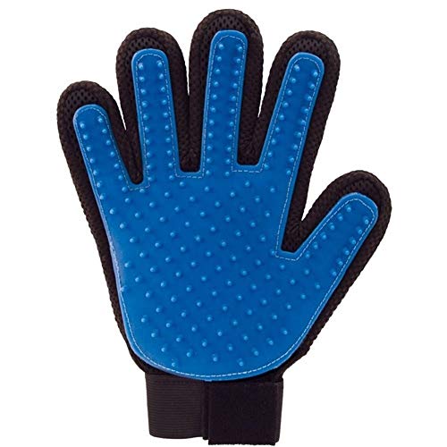 Pet Hundepflege-Handschuh for Katzen Grooming Deshedding Pinsel-Handschuh for Hundekamm Five Finger Hundezubehör Versorgungs Dog (Color : Blue Cat Brush, Size : M) von Chenran