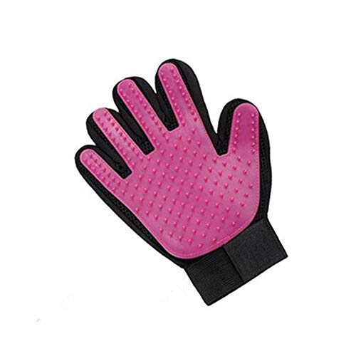 Silikon-Hund Pet Grooming-Handschuh for Katzen-Bürsten-Kamm-Haar-Handschuhe Hunde Bad Cat Reinigung Supplies Hundetier Combs Dog (Color : Pink, Size : Right Hand) von Chenran