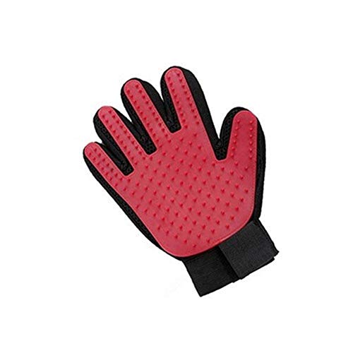 Silikon-Hund Pet Grooming-Handschuh for Katzen-Bürsten-Kamm-Haar-Handschuhe Hunde Bad Cat Reinigung Supplies Hundetier Combs Dog (Color : Red, Size : Right Hand) von Chenran