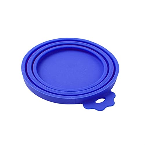 Tragbarer Silikonhundkatze-Dosen-Deckel-Haustier-Nahrungsmittel-Abdeckungs-Speicher-Frischhinderungs-Deckel (Color : Blue) von Chenran