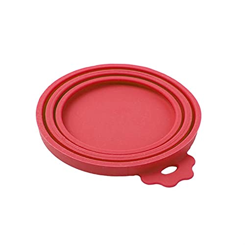 Tragbarer Silikonhundkatze-Dosen-Deckel-Haustier-Nahrungsmittel-Abdeckungs-Speicher-Frischhinderungs-Deckel (Color : Red) von Chenran