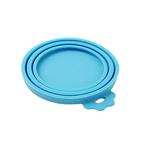 Tragbarer Silikonhundkatze-Dosen-Deckel-Haustier-Nahrungsmittel-Abdeckungs-Speicher-Frischhinderungs-Deckel (Color : Sky Blue) von Chenran