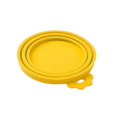 Tragbarer Silikonhundkatze-Dosen-Deckel-Haustier-Nahrungsmittel-Abdeckungs-Speicher-Frischhinderungs-Deckel (Color : Yellow) von Chenran