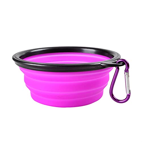 Zusammenklappbare Faltbare Hundeschüssel Süßigkeiten Farbe Outdoor Reise Tragbare Welpen Lebensmittelbehälter Wasserzufuhr Teller Fütterungsschale (Color : Pink) von Chenran