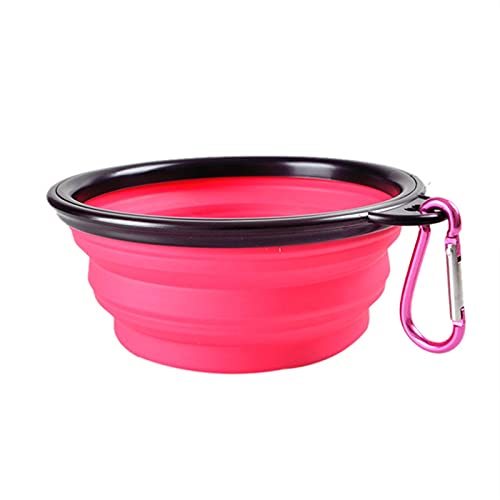 Zusammenklappbare Faltbare Hundeschüssel Süßigkeiten Farbe Outdoor Reise Tragbare Welpen Lebensmittelbehälter Wasserzufuhr Teller Fütterungsschale (Color : Red) von Chenran