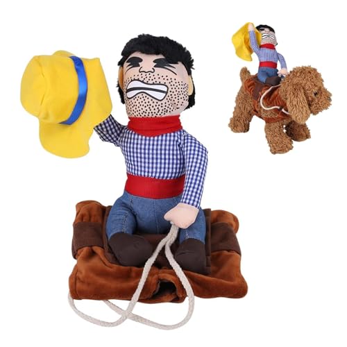 Lustiges Kleidung,Halloween-KostüMe FüR Hunde,Haustiere KostüM,Lustige Party-KostüMe,Weihnachtsfeier Rollenspiele Verkleidungen (Cowboy) von Chenyell