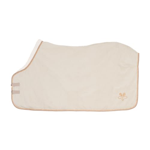 Abschwitzdecke mit Fellkragen Beige Glitzer (165cm) von Chevalior