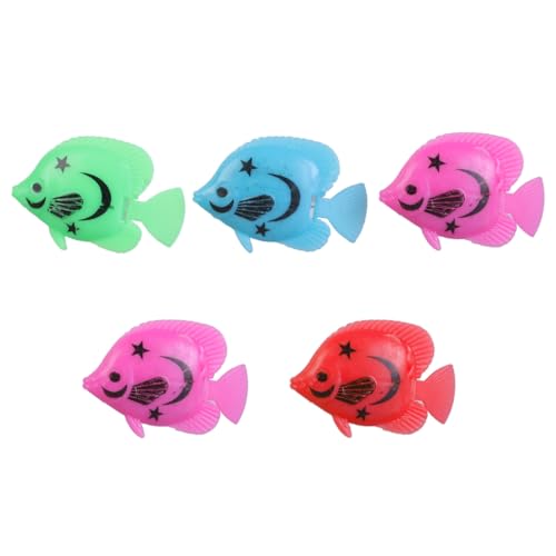 Chevnzev 5 PCs Aquariumdekor Fish Ornament Bunte Wasser von Chevnzev