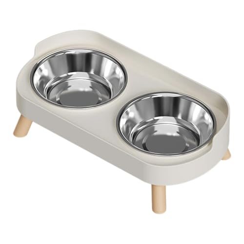 Chevnzev Ergonomische Hundeschalen Mit Doppelter Schüssel Spritzer Splash Proof Gericht Für Gesunde Ernährung Helles Farbschale Doppelschale Edelstahl Haustier Feeder Feeders von Chevnzev