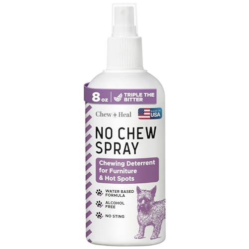 No Chew Spray für Hunde, 237 ml, natürliches und alkoholfreies Bitterspray für Hunde und Katzen, Anti-Kauspray für Möbel, heiße Stellen und mehr, Kau-Spray No Chew Spray für Hunde, 237 ml, natürliches und alkoholfreies Bitterspray für Hunde und Katzen, Anti-Kauspray für Möbel, heiße Stellen und mehr, Kau-Spray von Chew + Heal Labs