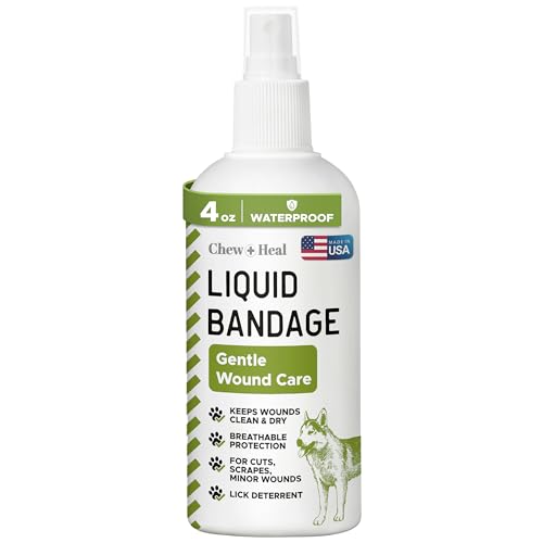 Pet Flüssige Bandage für Hunde - 113.4 g Spray mit Aloe - Wundpflege für Hunde inkl. Schnitte, Schrammen und Stiche - atmungsaktiv und wasserdicht Pet Flüssige Bandage für Hunde - 113.4 g Spray mit Aloe - Wundpflege für Hunde inkl. Schnitte, Schrammen und Stiche - atmungsaktiv und wasserdicht von Chew + Heal Labs