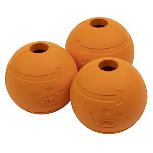 Chew King Gummibälle für Hunde, 6,3 cm, Speckgeschmack, 3 Stück, große Rassen von Chew King
