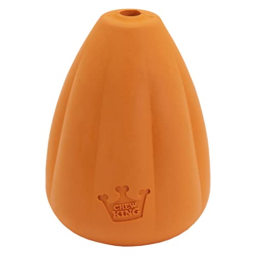 Chew King Premium Treat Hundespielzeug, extrem strapazierfähiges Naturkautschuk-Spielzeug, mit Speck-Geschmack, orange groß von Chew King