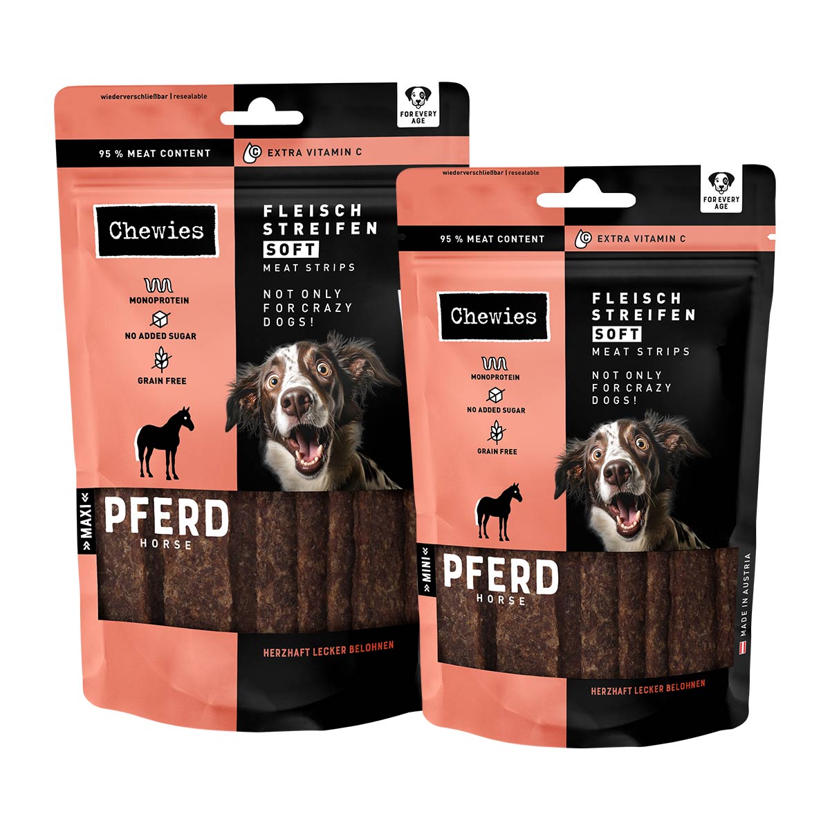 Chewies Fleischstreifen SOFT Pferd Mini - 70g Chewies Fleischstreifen SOFT Pferd Mini - 70g von Chewies