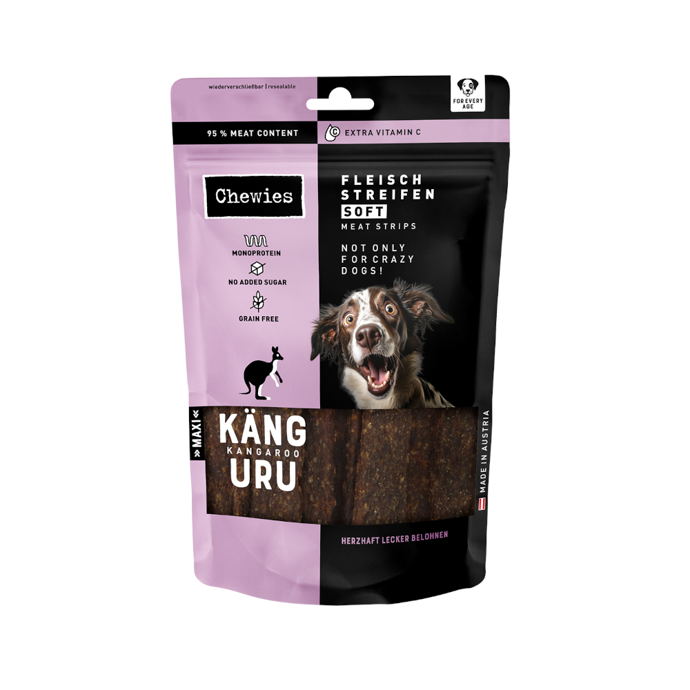 Chewies Fleischstreifen Soft 150 g - Känguru 150 g von Chewies