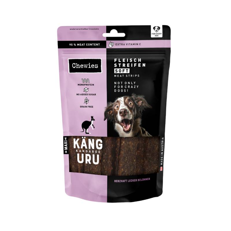 Chewies Fleischstreifen Soft 150g - Sparpaket: Känguru 3 x 150 g von Chewies