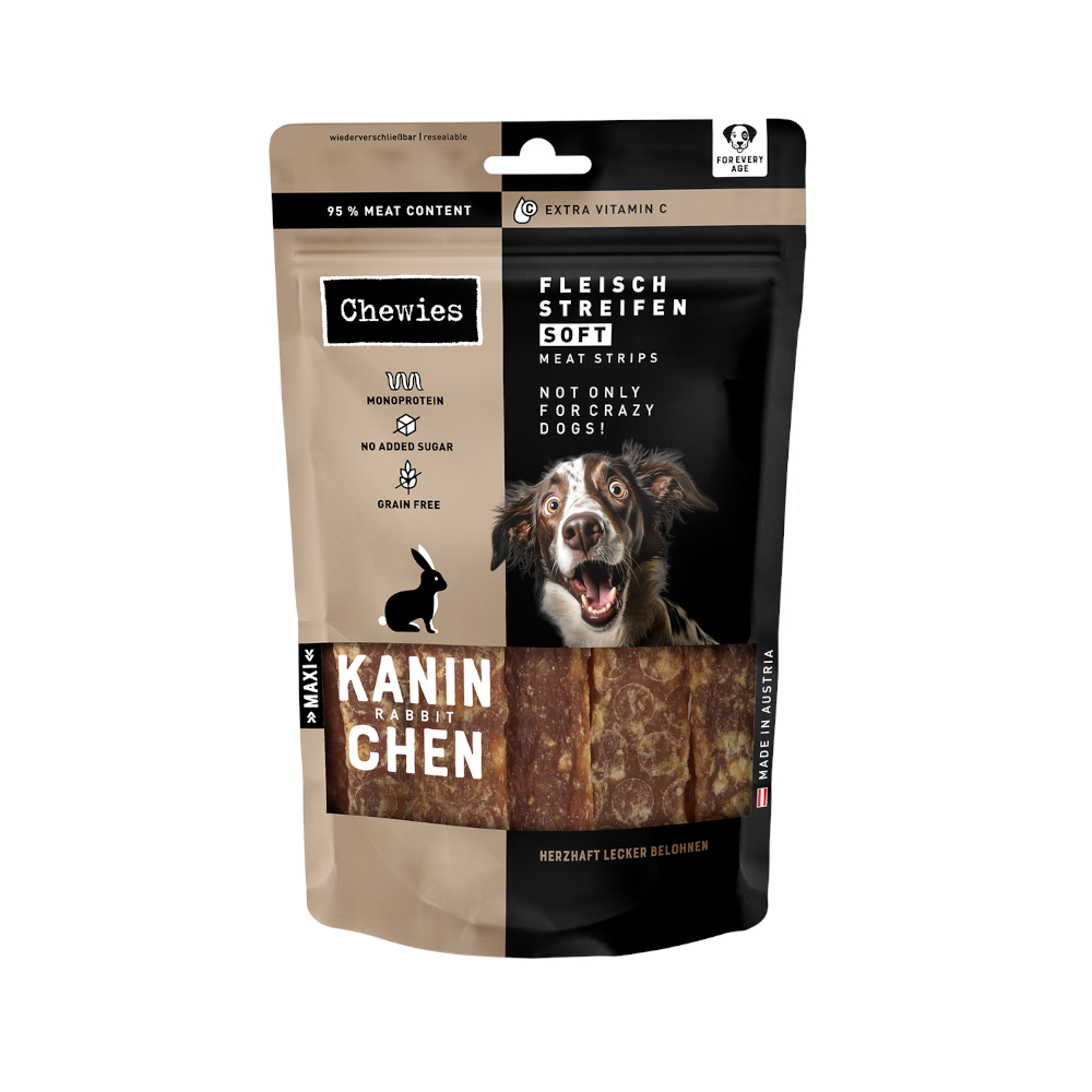Chewies Fleischstreifen Soft 150g - Sparpaket: Kaninchen 3 x 150 g Chewies Fleischstreifen Soft 150g - Sparpaket: Kaninchen 3 x 150 g von Chewies