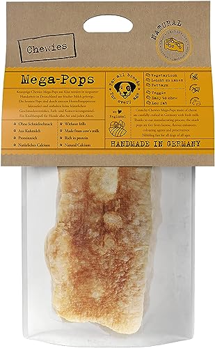 Chewies Mega-Pops Käse Leckerli für Ihren Hund - Knusper Käse-Snack Leckereien für Hunde - laktosefreie, kalorienarme Hundeleckerli getreidefrei aus Kuh-Milch, made in Germany (25g) von Chewies