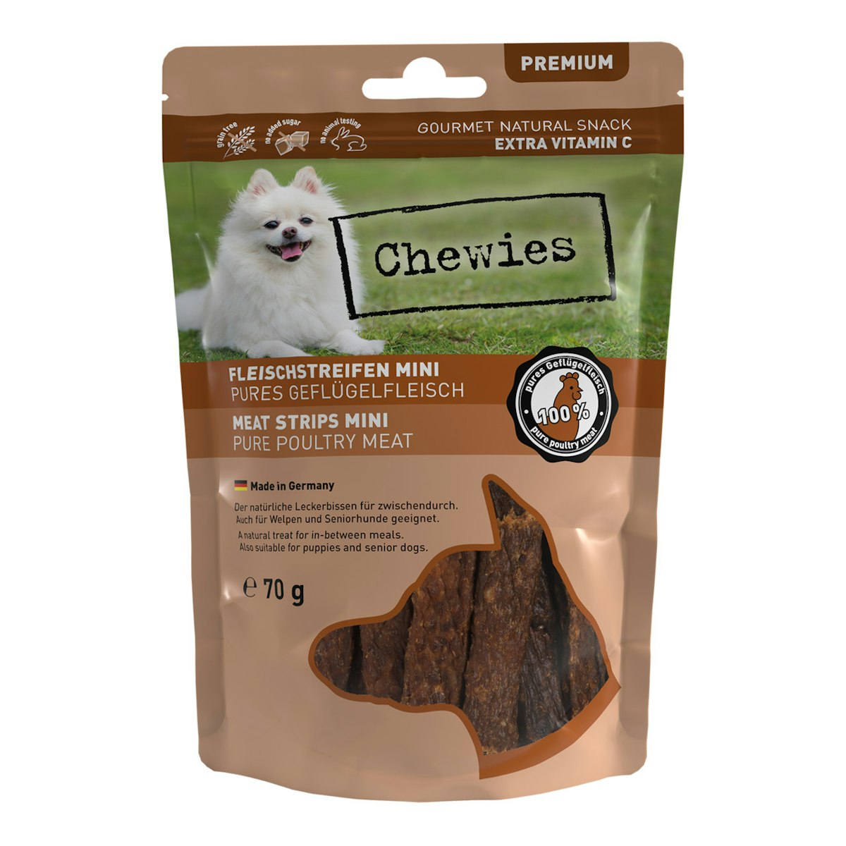 Chewies Mini Fleischstreifen 70 Gramm Hundesnack von Chewies