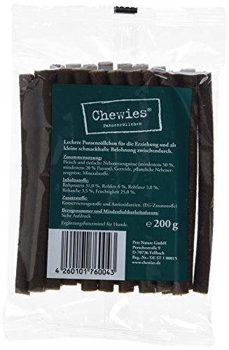 Chewies Pansenröllchen für Hunde - 2 x 200 g - weiche Kaustangen - Kaurollen mit Pansen - Hundeleckerli fürs Training von Chewies