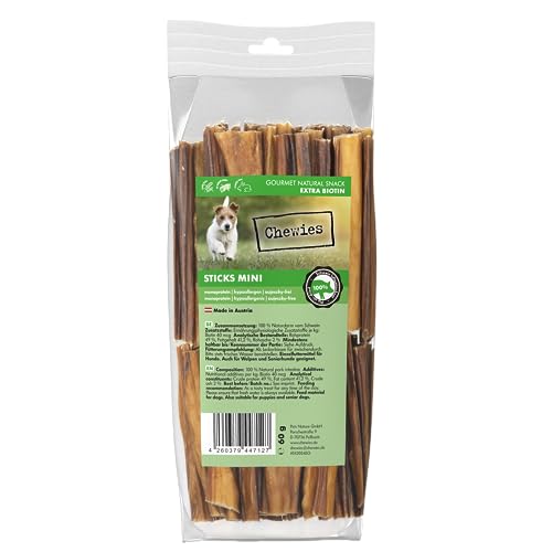 Chewies Sticks Mini Schwein Kaustangen - Hundeleckerli für große und kleine Hunde, wie Spaghetti Leckerlie Hundesnacks von Chewies