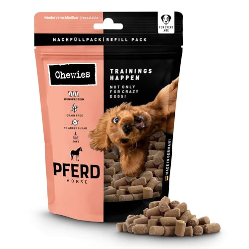 Chewies Trainings-Happen Pferd Hundeleckerli getreidefrei, Soft und ohne Zucker - Monoprotein Hunde-Leckerlis in der wiederverschließbaren Verpackung - Made in Germany (6 x 175 g) von Chewies