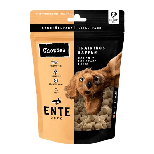 Chewies Trainingshappen - Monoprotein Snack für Hunde - 175g - getreidefrei & zuckerfrei - Softe Leckerlies fürs Hundetraining - hypoallergen (Ente) von Chewies