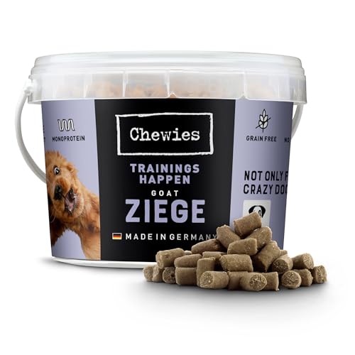 Chewies Trainingshappen Ziege - Monoprotein Snack für Hunde - 300 g - getreidefrei & zuckerfrei - Softe Leckerlies fürs Hundetraining - hypoallergen von Chewies