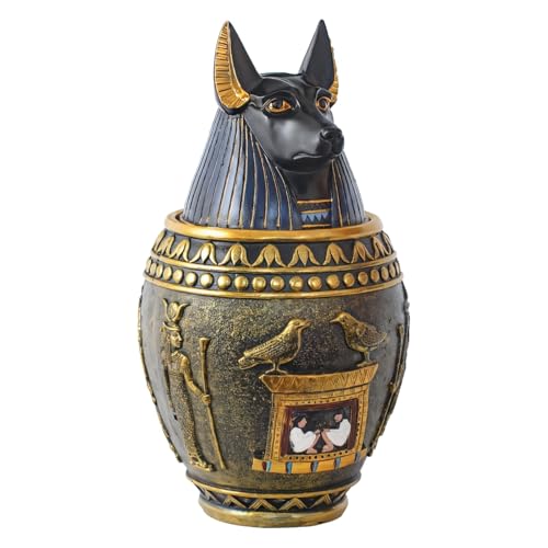 Chewtoyo Anubis Haustierurne, 7,5 cm, Kunstharz, Gedenk-Andenken mit ägyptischem Design, wunderschön strukturierte Figur für Haustierasche, Vintage-Heimdekoration Chewtoyo Anubis Haustierurne, 7,5 cm, Kunstharz, Gedenk-Andenken mit ägyptischem Design, wunderschön strukturierte Figur für Haustierasche, Vintage-Heimdekoration von Chewtoyo