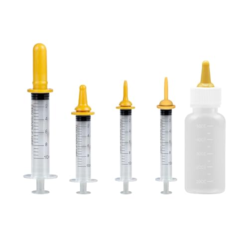 Chewtoyo Welpen- & Kätzchen-Futterset, weiche Brustwarzen und Spritzen, Flasche mit Messmarkierungen, 4 Größenoptionen, tragbarer Aufbewahrungskoffer von Chewtoyo