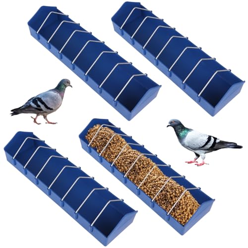 Große Taubenfutterspender mit 8 Schlitzspendern, verstellbare abnehmbare Stahldraht-Trennwände für Vögel, 4 Stück Große Taubenfutterspender mit 8 Schlitzspendern, verstellbare abnehmbare Stahldraht-Trennwände für Vögel, 4 Stück von Chewtoyo