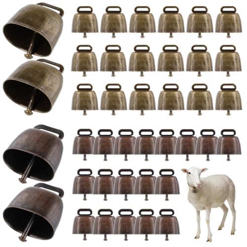 Kupferglocken, laute Metall-Kuhglocken, grasende Kupferglocken, 40 Stück, Kuh, Pferd, Schaf, Vintage, Weide, Vintage, 2 Farben, bronzefarbener lauter Klang, knackiges Vintage-Schaf, dickes Tierkuh Kupferglocken, laute Metall-Kuhglocken, grasende Kupferglocken, 40 Stück, Kuh, Pferd, Schaf, Vintage, Weide, Vintage, 2 Farben, bronzefarbener lauter Klang, knackiges Vintage-Schaf, dickes Tierkuh von Chewtoyo