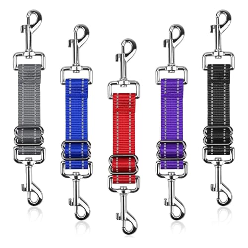 Reflektierende Hundehalsband-Clips mit Doppelhaken, verstellbare Haustier-Leinen-Verbindungen, ideal für die Sicherheit bei Nacht von Chewtoyo