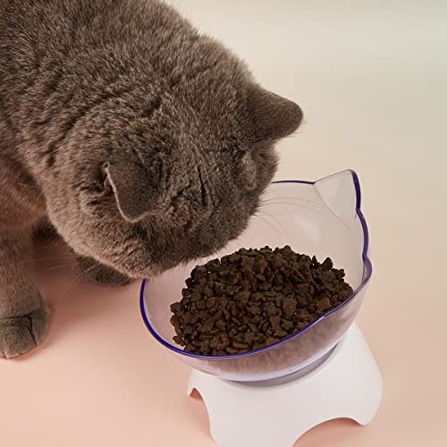 Chi-buy Erhöhter Futternapf für Hunde, Katzen, transparent, mit rutschfester Unterseite, für Haustiere, Wasserfutterspender, geeignet für mittelgroße, kleine Hunde und Katzen (transparent) von Chi-buy