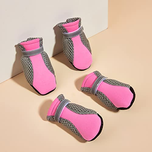 Chi-buy Rosa Hundeschuhe mit reflektierenden Streifen & rutschfester Sohle, Hundeschuhe & Pfotenschutz, atmungsaktive Sommer-Hundeschuhe für kleine, mittelgroße Hunde, 4 Stück (rosa Sneaker, 5) Chi-buy Rosa Hundeschuhe mit reflektierenden Streifen & rutschfester Sohle, Hundeschuhe & Pfotenschutz, atmungsaktive Sommer-Hundeschuhe für kleine, mittelgroße Hunde, 4 Stück (rosa Sneaker, 5) von Chi-buy