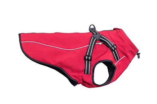 CHIARA CHARLIE Softshell Jacke mit Geschirr CHJ-Y1701RD- 2 XL-CHIARA-Outdoorjacke, Sportjacke (Größe: 2 XL, Material: Spandex mit Fleece und 100 % Polyester, gefüttert, elastisch), Rot von CHIARA