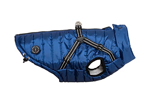 CHIARA Nick Winterjacke mit Geschirr CHJ-2331DB-M-CHIARA-Hundemantel, Geschirr, Winter (Größe: M, Material: Polyester, wasserabweisend, Winddicht, individuell veränderbar), Dunkelblau von CHIARA